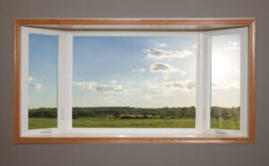 Beautifully framed bay windows overlooking beautiful scenery 